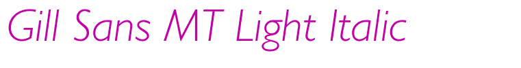 Gill Sans MT Light Italic